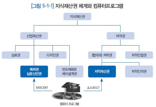 그림 5-1-1 지식재산권 체계와 컴퓨터프로그램