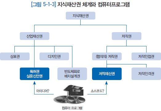 그림 5-1-3 지식재산권 체계와 컴퓨터프로그램
